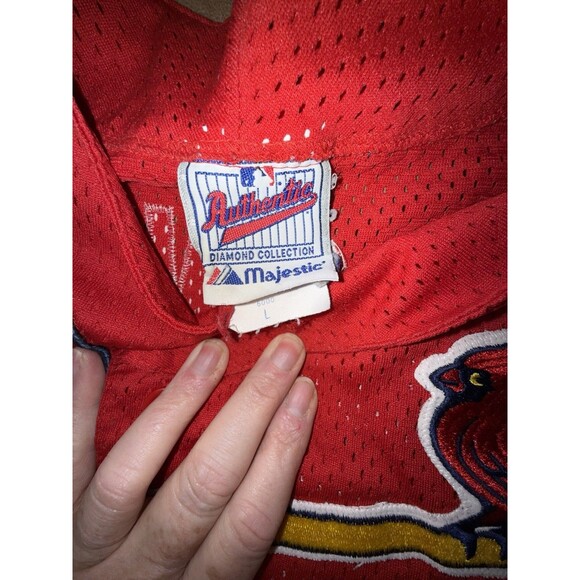 VTG 2000's Authentic Majestic St. Louis Cardinals Mark McGwire Jersey Mens Red L - Picture 5 of 7